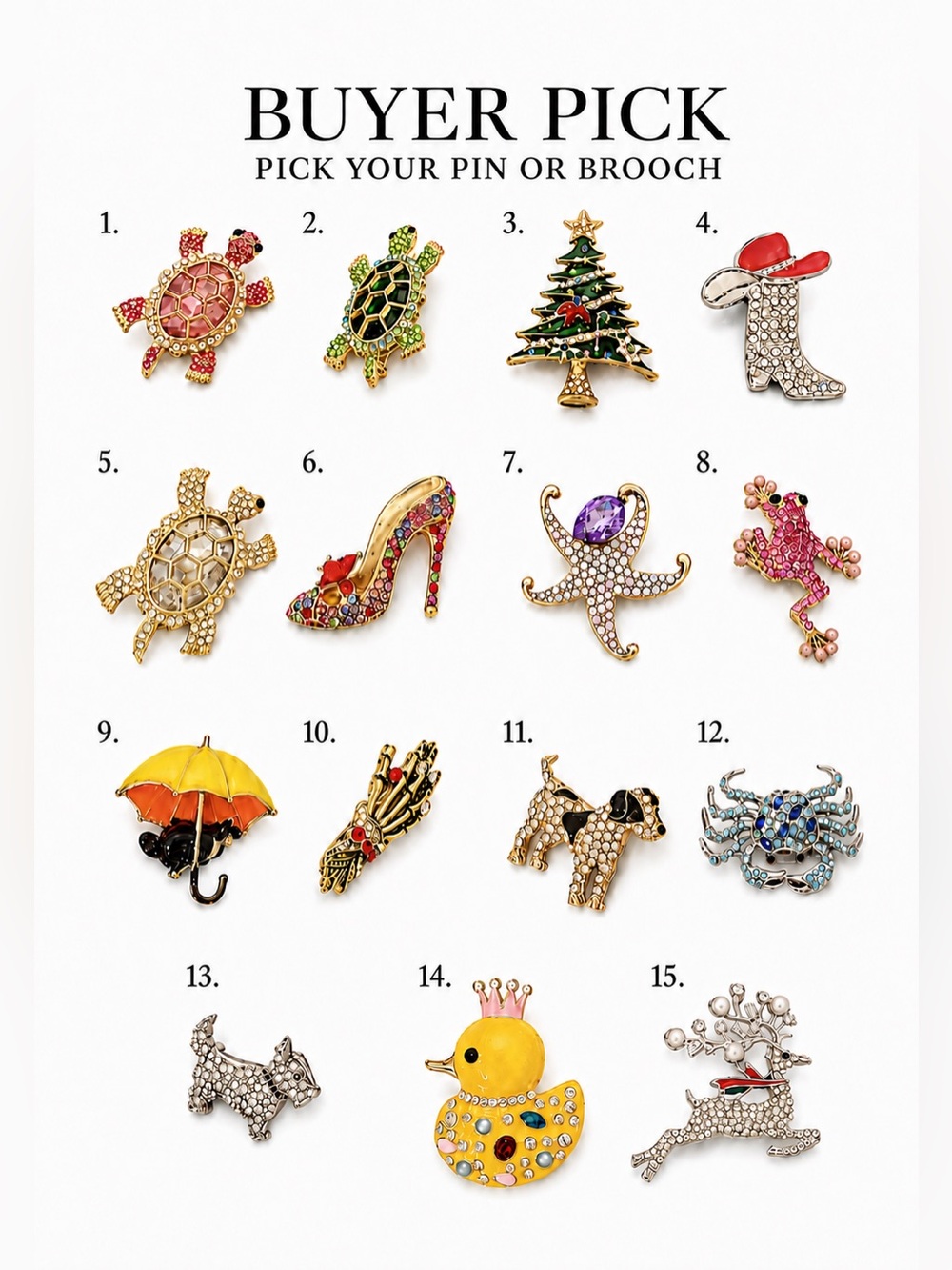 BUY NOW: Brooches Collection - Assorted Colorful Animal Brooches